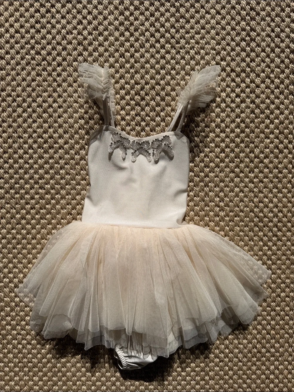 Ivory Tulle Ballet Costume with Crystal Applique